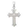Lex & Lu Sterling Silver Polished and Textured Cross Pendant LAL106202 - Lex & Lu