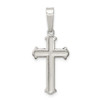 Lex & Lu Sterling Silver Polished Matte Center Finish Cross Pendant - Lex & Lu