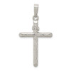 Lex & Lu Sterling Silver Polished and Textured INRI Cross Pendant - Lex & Lu