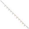 Lex & Lu Sterling Silver Polished Gold & Rose-tone Heart Flower Anklet 9'' - 2 - Lex & Lu