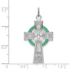 Lex & Lu Sterling Silver w/Rhodium Polished Epoxy Irish Cross Pendant - 4 - Lex & Lu