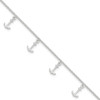 Lex & Lu Sterling Silver Polished Anchors Anklet 9'' - 6 - Lex & Lu