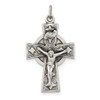 Lex & Lu Sterling Silver Antiqued Satin Irish Crucifix Cross Pendant LAL106248 - Lex & Lu