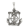 Lex & Lu Sterling Silver Antiqued Mariner Crucifix Charm LAL106257 - Lex & Lu