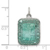 Lex & Lu Sterling Silver Teal Enamel Square St. Christopher Medal Pendant - 3 - Lex & Lu