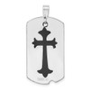 Lex & Lu Sterling Silver w/Rhodium Black Epoxy Cross Dog Tag Pendant - 3 - Lex & Lu