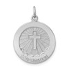 Lex & Lu Sterling Silver w/Rhodium Brushed Confirmation Medal Pendant - Lex & Lu