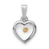 Lex & Lu Sterling Silver w/Rhodium Small Heart w/Mustard Seed Pendant - Lex & Lu