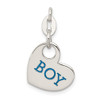 Lex & Lu Sterling Silver Polished Enamel Boy Charm - Lex & Lu