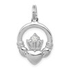 Lex & Lu Sterling Silver CZ Irish Claddagh Pendant - Lex & Lu