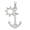 Lex & Lu Sterling Silver Polished Anchor Pendant - 4 - Lex & Lu