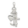 Lex & Lu Sterling Silver Polished Anchor Heart and Cross Pendant - Lex & Lu