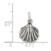 Lex & Lu Sterling Silver Antiqued Seashell Charm - 3 - Lex & Lu