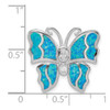 Lex & Lu Sterling Silver Blue Inlay Created Opal Butterfly Pendant - 3 - Lex & Lu