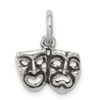 Lex & Lu Sterling Silver Antiqued Comedy/Tragedy Face Charms LAL106457 - Lex & Lu