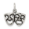 Lex & Lu Sterling Silver Antiqued Comedy/Tragedy Face Charms LAL106458 - Lex & Lu