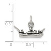 Lex & Lu Sterling Silver Antiqued Boat Charm LAL106468 - 4 - Lex & Lu