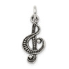 Lex & Lu Sterling Silver Antiqued Music Note Charm LAL106500 - Lex & Lu