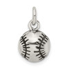 Lex & Lu Sterling Silver Antiqued Baseball Charm - Lex & Lu