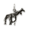 Lex & Lu Sterling Silver Antiqued Giraffe Charm - 3 - Lex & Lu