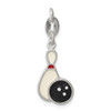 Lex & Lu Sterling Silver Polished Enamel Bowling Charm - Lex & Lu