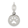 Lex & Lu Sterling Silver Round Paw Print Pendant - Lex & Lu