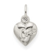 Lex & Lu Sterling Silver Polished LOVE Reversible Puff Heart Charm - 3 - Lex & Lu