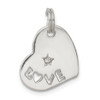 Lex & Lu Sterling Silver Polished LOVE CZ Heart Charm - Lex & Lu