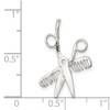 Lex & Lu Sterling Silver Comb & Scissors Charm - 3 - Lex & Lu