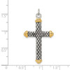 Lex & Lu Sterling Silver, Gold-tone, Blk Rhod Criss Cross Design Cross Pendant - 4 - Lex & Lu