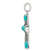 Lex & Lu Sterling Silver Synthetic Turquoise Antiqued Cross Pendant - 2 - Lex & Lu