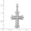 Lex & Lu Sterling Silver w/Rhodium Brushed/Polished Cross Pendant - 4 - Lex & Lu