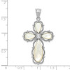 Lex & Lu Sterling Silver w/Rhodium Mother of Pearl Cross Pendant - 4 - Lex & Lu