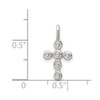 Lex & Lu Sterling Silver Polished Cross CZ Charm - 3 - Lex & Lu