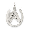 Lex & Lu Sterling Silver Horseshoe w/Horse Head Pendant - 4 - Lex & Lu