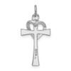 Lex & Lu Sterling Silver w/Rhodium & Gold-tone Cross w/Heart Pendant - 3 - Lex & Lu