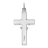 Lex & Lu Sterling Silver w/Rhodium & Gold-tone Fleur De Lis Cross Pendant - 3 - Lex & Lu