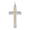 Lex & Lu Sterling Silver w/Rhodium & Gold-tone Rosary on Cross Pendant - Lex & Lu