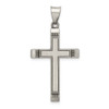 Lex & Lu Sterling Silver Antiqued, & Brushed Latin Cross Pendant LAL106721 - Lex & Lu