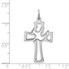 Lex & Lu Sterling Silver w/Rhodium Polished Cut-out Dove Cross Pendant - 4 - Lex & Lu