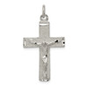 Lex & Lu Sterling Silver Polished Squared Cross Crucifix Pendant - Lex & Lu
