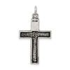 Lex & Lu Sterling Silver Antiqued Squared Cross Crucifix Pendant - 4 - Lex & Lu