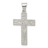 Lex & Lu Sterling Silver Polished & Textured Crucifix Pendant LAL106743 - Lex & Lu