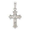Lex & Lu Sterling Silver Polished Textured Crucifix Pendant - Lex & Lu
