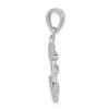 Lex & Lu Sterling Silver w/Rhodium CZ Anchor Pendant LAL106780 - 2 - Lex & Lu