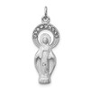 Lex & Lu Sterling Silver w/Rhodium & Satin CZ Miraculous Medal Pendant - Lex & Lu