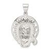 Lex & Lu Sterling Silver Polished & Textured Jesus Head Pendant - 4 - Lex & Lu