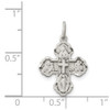 Lex & Lu Sterling Silver Antiqued Mini 4-way Medal Cross Pendant - 3 - Lex & Lu