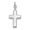 Lex & Lu Sterling Silver w/Rhodium Polished Cross Ash Holder Pendant - Lex & Lu