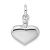 Lex & Lu Sterling Silver w/Rhodium Polished Puffy Heart Ash Holder Pendant - 3 - Lex & Lu